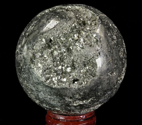 Polished Pyrite Sphere - Peru #65115